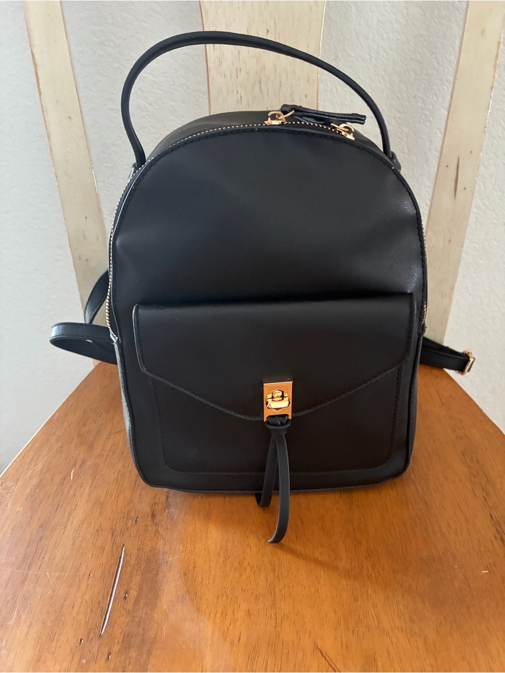 Urban Expressions Black Gold Backpack Purse